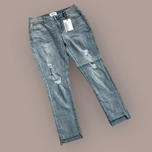 Anthropologie Evidnt Verona Skinny Ankle Step Raw Hem Denim Jeans Size 28 New